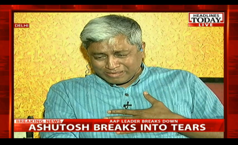 Live: AAPs Ashutosh bursts into tears while talking to farmer.