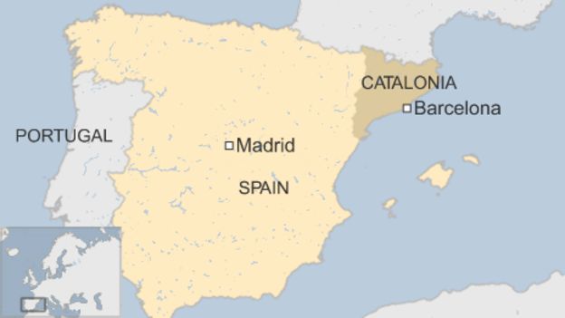  The Spanish cabinet was meeting on Saturday to prepare to impose direct rule on Catalonia and thwart a drive by the autonomous region to breakaway from Spain, reports CNBC. It will be the first time in Spain's four decades of democracy that Madrid has invoked the constitutional right to take control of a region and rule it directly from Madrid. Independence supporters were due to rally in the Catalan capital Barcelona on Saturday afternoon. Prime Minister Mariano Rajoy insists that Catalan leader Carles Puigdemont, who heads the wealthy northeastern region's government, has broken the law several times in pushing for independence, thus justifying the imposition of central government control. ( Picture courtesy: BBC ) 