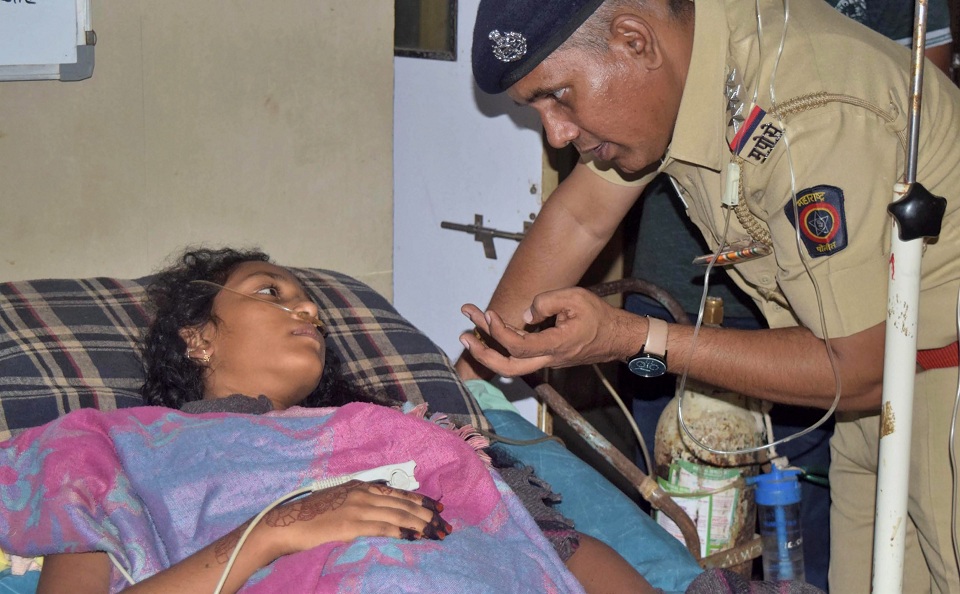    One of the students, injured in a boat tragedy, being treated at a hospital Dahanu in Palghar district of Maharashtra on Saturday. A boat carrying 40 students, who were on a school picnic, capsized off the Dahanu coast on Saturday morning. 32 students were rescued. PTI   