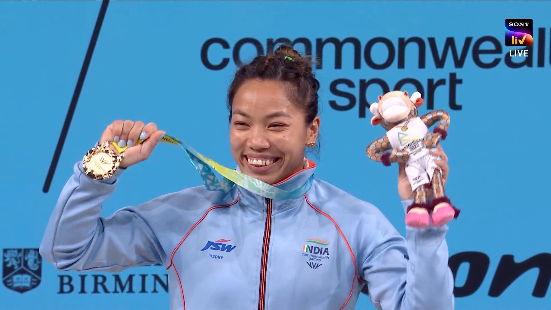 Mirabai Chanu The Indian Weightlifter Winning Gold At The Commonwealth