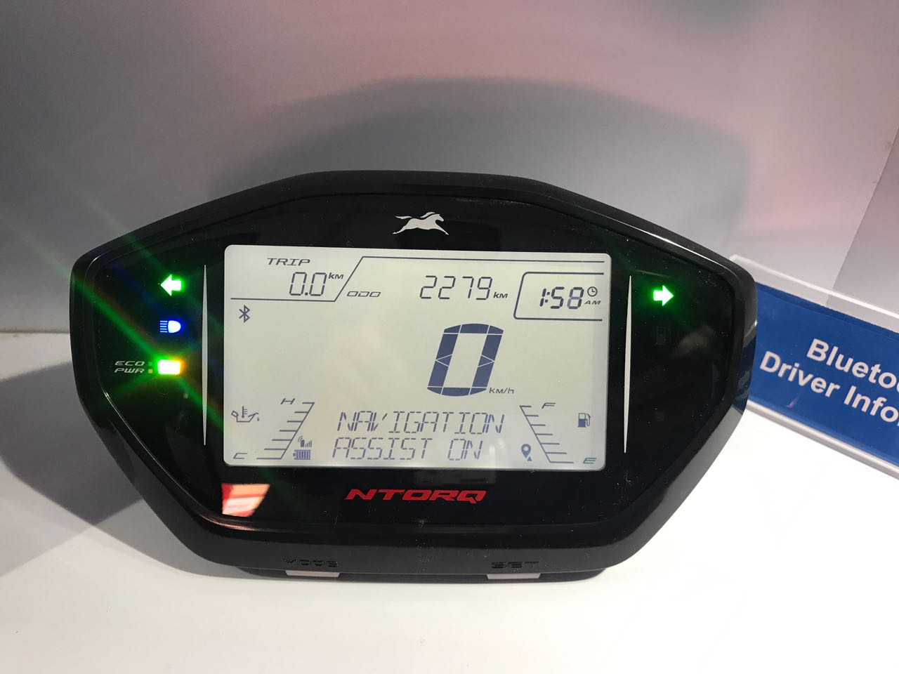 <p>Looks familiar? That&rsquo;s the LCD display of the TVS Ntorq125 manufactured by Pricol Limited. Also on display are other concepts for 2W.</p>