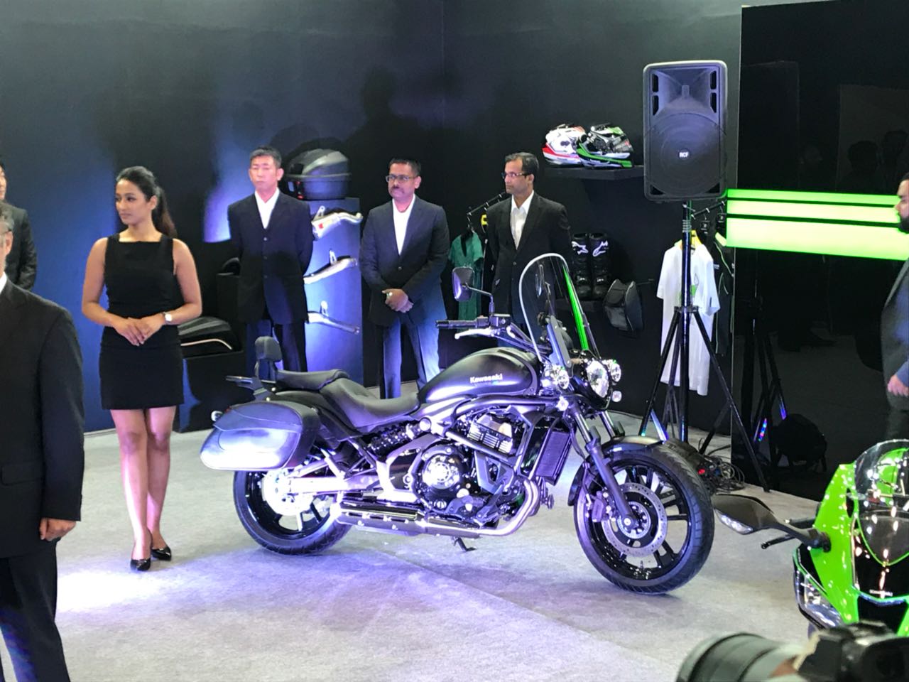 <p>Kawasaki showcases the fully loaded version of its recently launched Vulcan S with panniers and a front screen</p>
