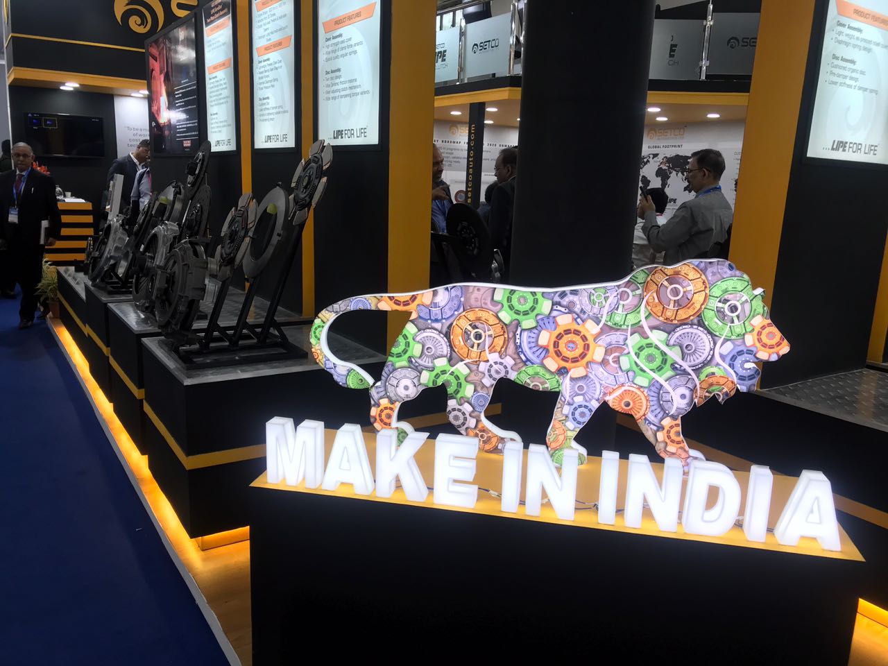 <p>Make In India offerings by Setco Automotive on display at the components show</p>