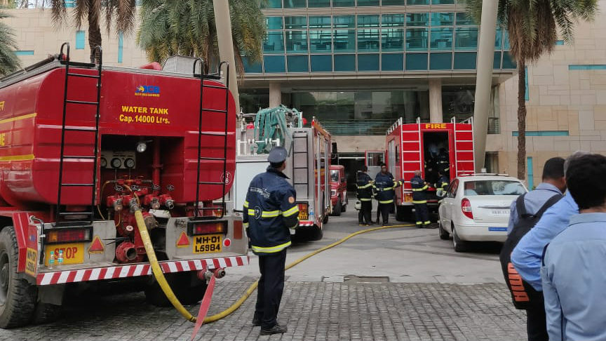  Visuals from the firefighting operations. (Image: Moneycontrol's Pranav Nair) 