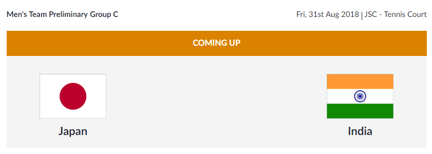   SOFT TENNIS  | India will shortly be up against Japan in the Men's Team Preliminary Group C Match.  (Image: Asian Games 2018)    