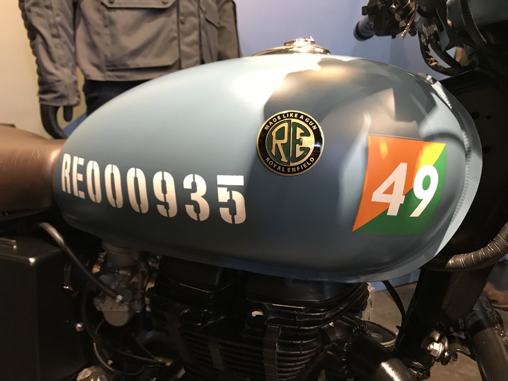 <p>Each motorcycle gets a unique stencilled number on the tank</p>