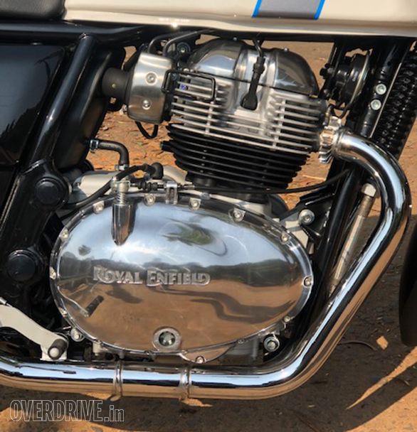 <p>The Interceptor 650 and Continental GT 650 are powered by the same engine, which is an all-new, parallel-twin unit. This 648cc motor puts out&nbsp;47PS at 7,100rpm and 52Nm at 4,000rpm and is mated to a six-speed gearbox. The motorcycles also get a slip-assist clutch.</p>

<p><a href="http://overdrive.in/news/royal-enfield-interceptor-650-and-continental-gt-650-launching-today-what-to-expect/">Here&#39;s more on that.</a>&nbsp;</p>