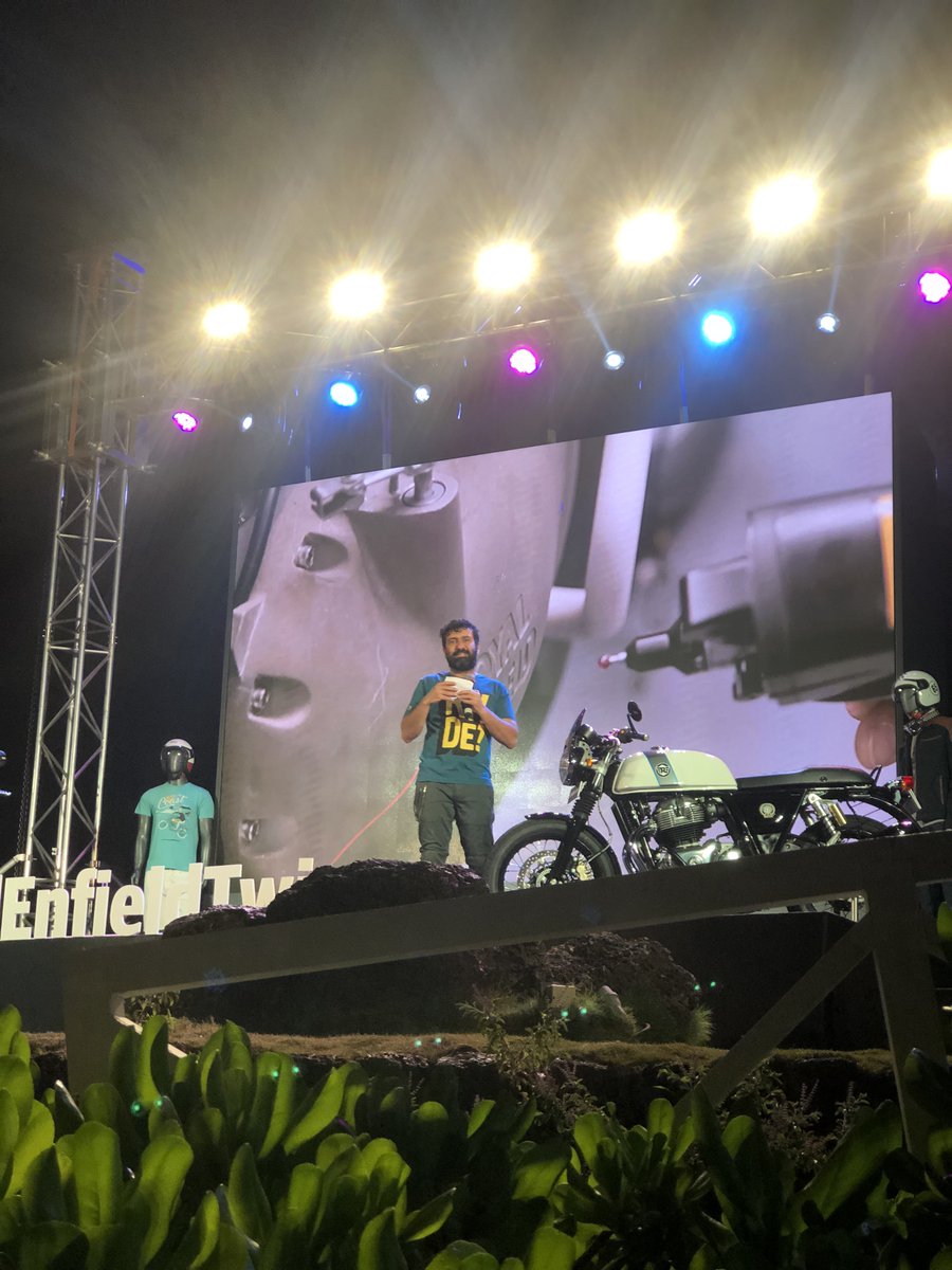 <p>Eicher CEO Siddhartha Lal&nbsp;is on stage talking about the long journey over the past few years that led to the 650 Twins today</p>