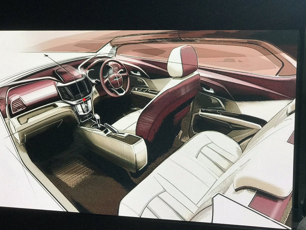 <p>Interior sketches of the MahindraS201 SUV</p>