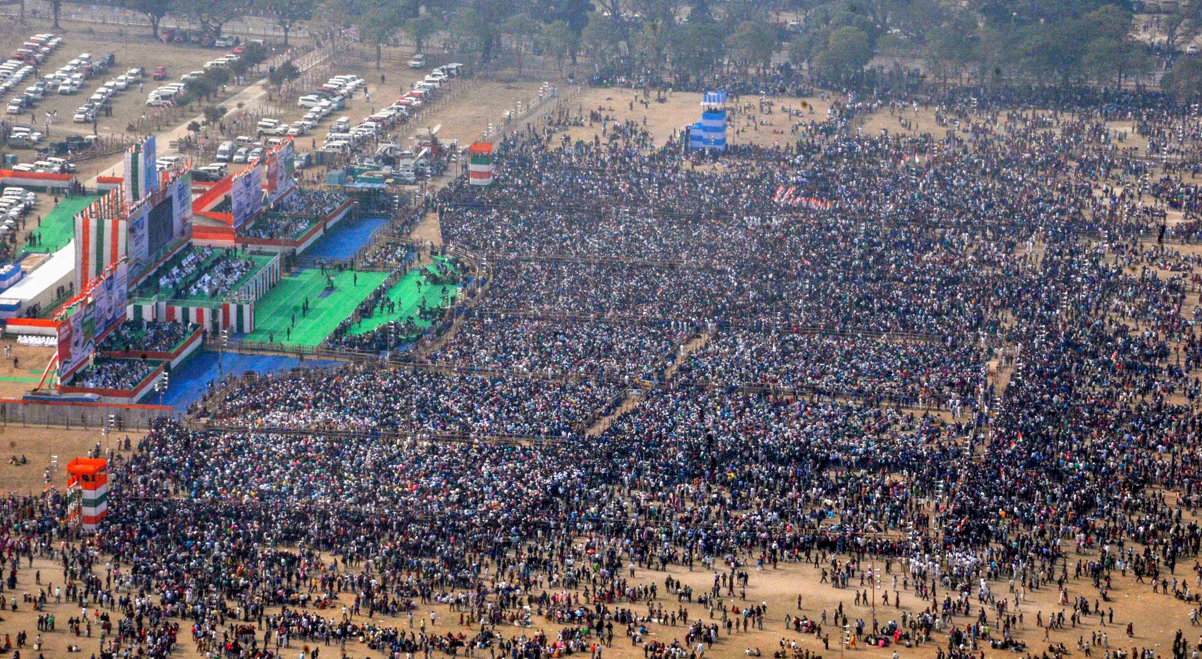  A view of the crowd at Trinamool Congress (TMC)'s mega rally in Kolkata. (Image: PTI) 