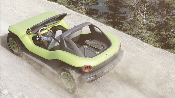 <p>At Geneva, <a href="http://overdrive.in/news-cars-auto/2019-geneva-motor-show-i-d-buggy-concept-adds-fun-to-volkswagens-ev-line/">VW is recreating the classic Dune Buggy with the I.D. Buggy concept!</a>&nbsp;The design is a modern take on the classic with a high-rise floating body, smoother surfaces, exaggerated fenders, exposed frames and cabin, a Targa bar, large wheels, rub-rails, Beetle-inspired lighting elements and catchy neon paint finish.</p>