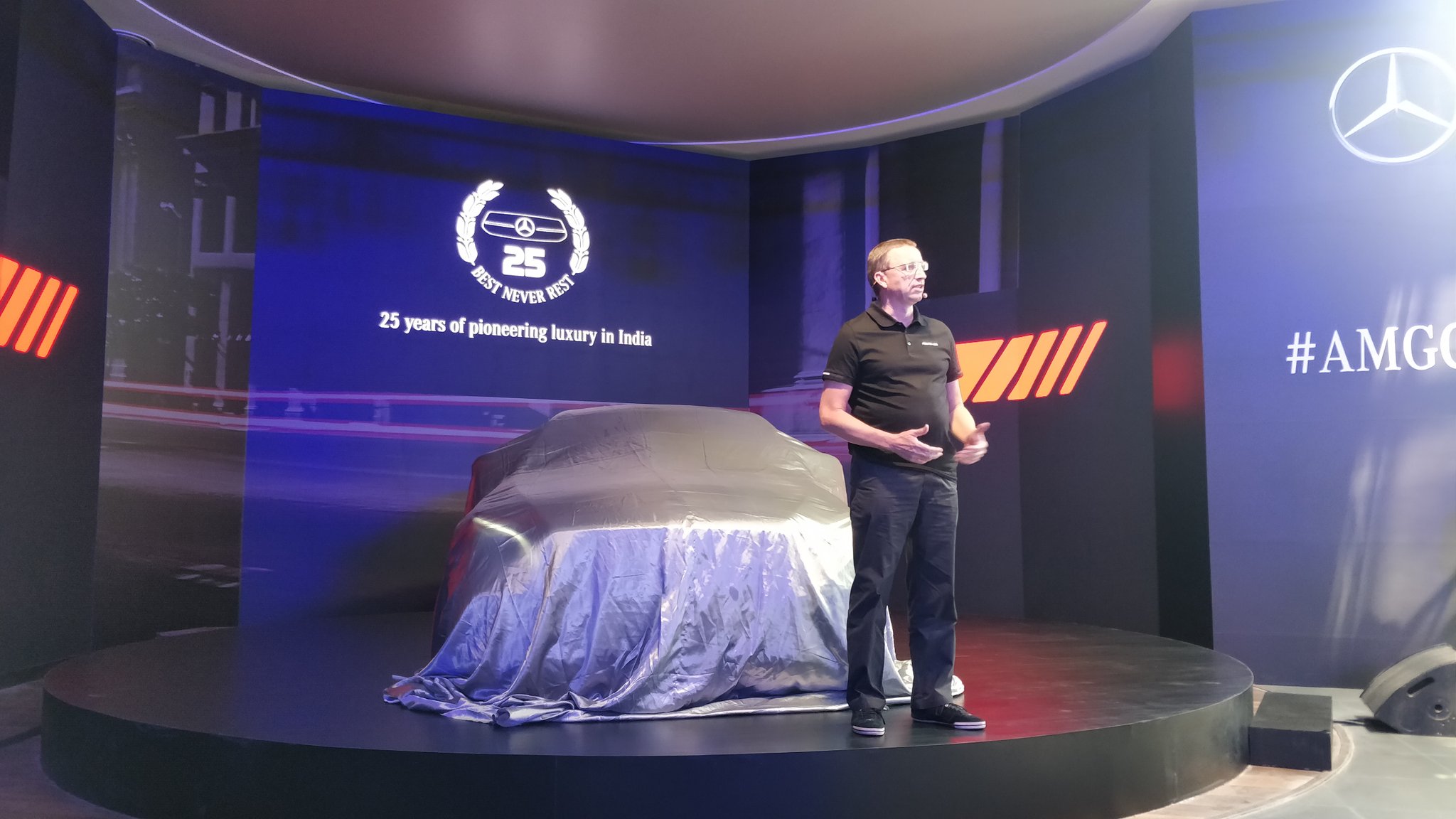 <p>We begin with Martin Schwenk, MD, of Mercedes-Benz India, saying the AMGC43 is the newest development in their&nbsp;strategy for India growth. The V Class and mobile servicing truck are other major initiatives.</p>