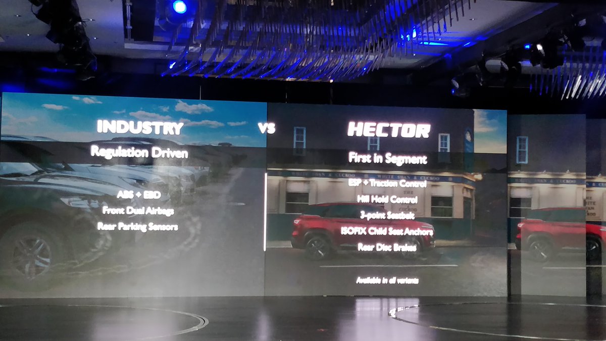 <p>The MG Hector&#39;s strong suite will be it&#39;s safety tech.</p>

