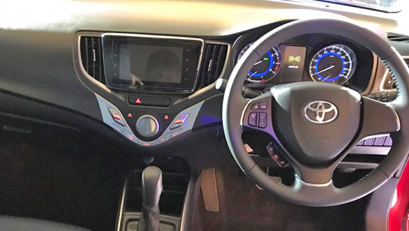 <p><span style="color:rgb(102, 102, 102); font-family:arial; font-size:14px">Toyota Glanza -&nbsp; steering and dashboard view</span></p>