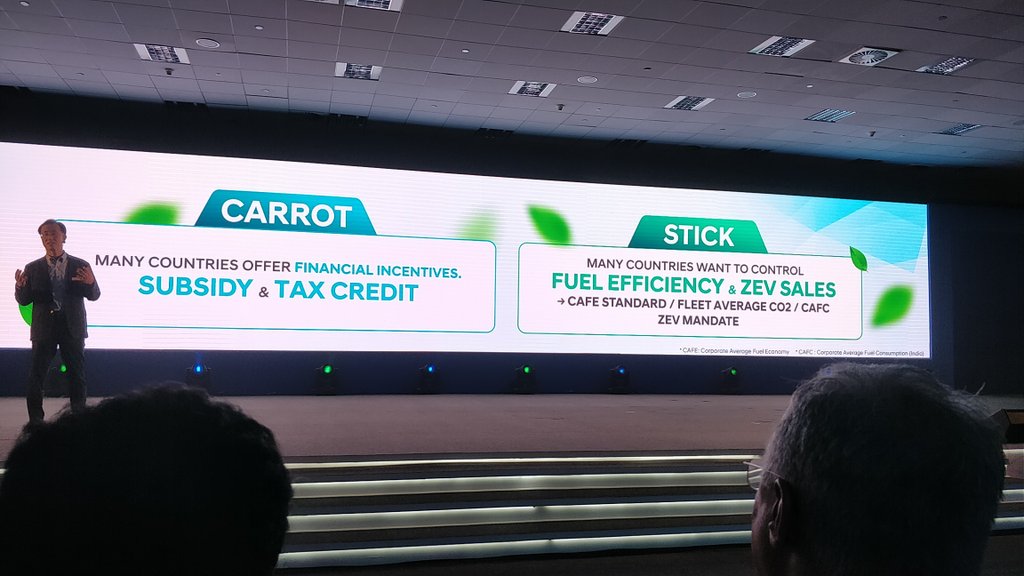 <p>Interesting, YS Kim says the carrot and stick approach would work for electrification. So yes subsidies Wil establish EVs and slowly transitions to non aided formats will follow</p>