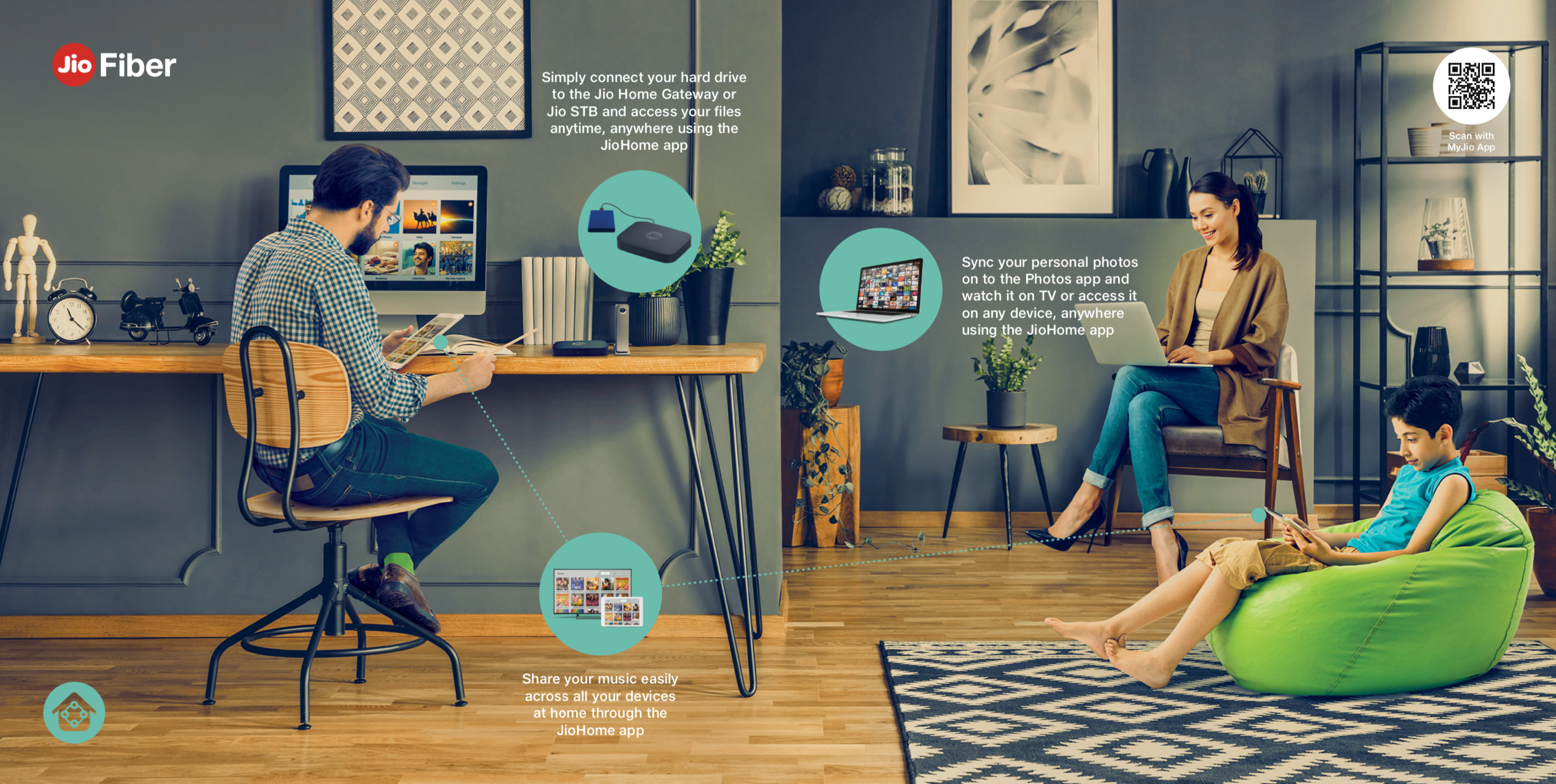  
 
 
 
 Home Networking allows you to access or share all your content (photos, music, videos and documents) across devices, anytime & anywhere. 
 
 
 
 