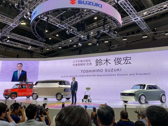 <p>Suzuki top boss addressed the media to start the proceedings of the 46th Tokyo Motor Show with an address to the media and a moment of silence for those affected by the recent typhoon</p>