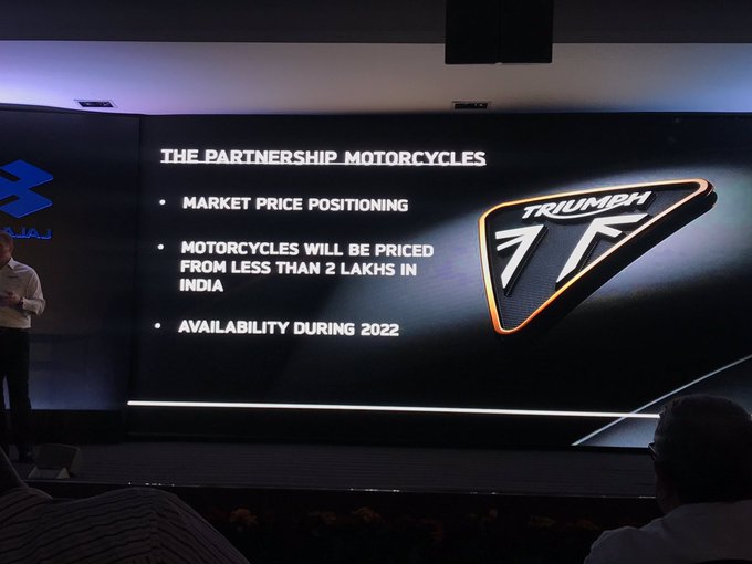 <p>An all-new range of sub Rs. 2 lakh&nbsp; motorcycles are being developed by the Triumph Motorcycles and Bajaj&nbsp; Auto. Will be available in 2022</p>