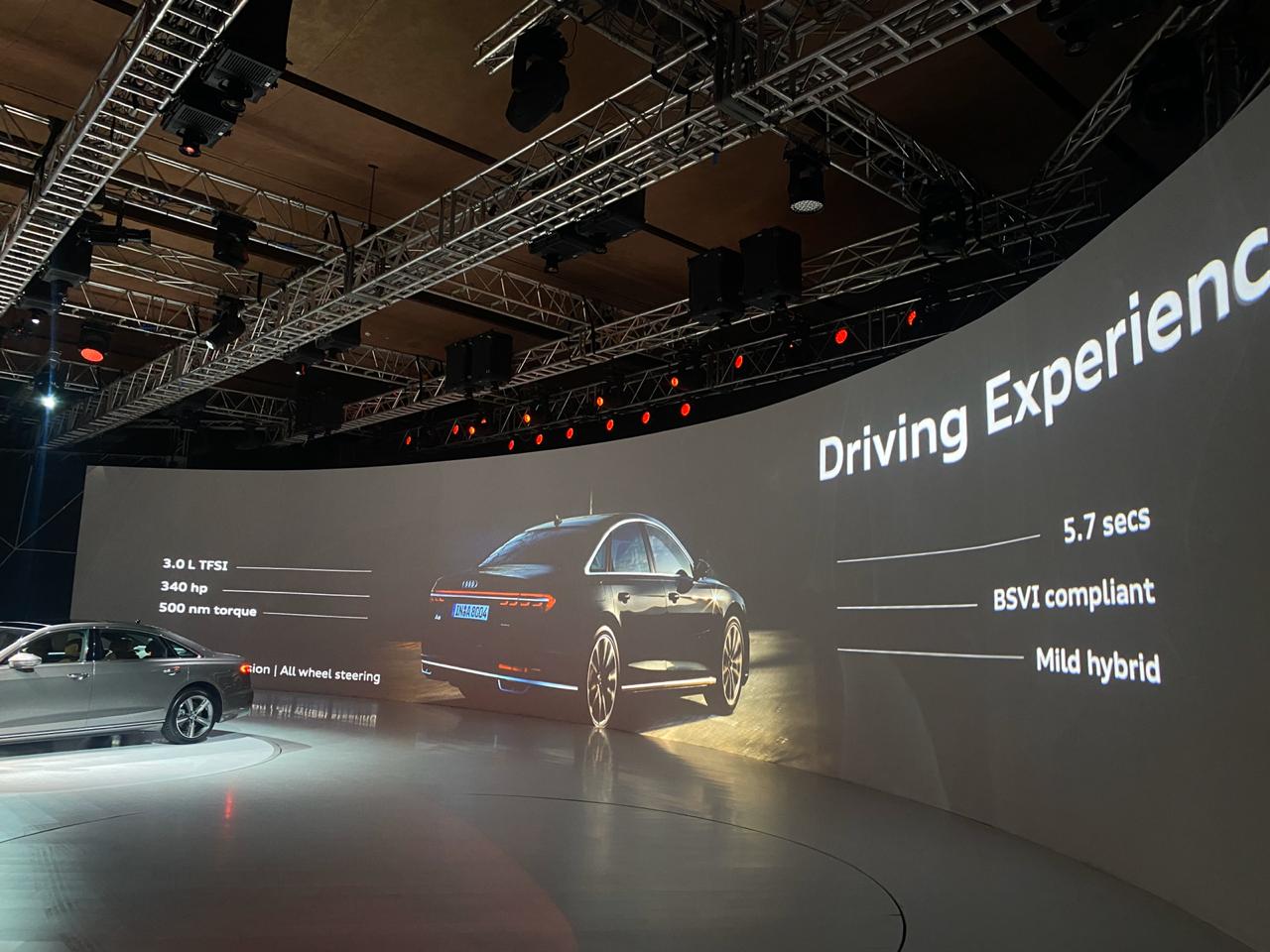 <p>The 3.0l petrol in the India-spec A8 L is BSVI complaint and features mild-hybrid tech.</p>

