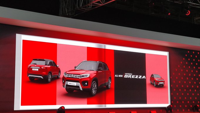 <p><strong>Maruti&nbsp;Suzuki India on Day 2 of Auto Expo 2020:</strong></p>

<p>Maruti&nbsp;Suzuki&nbsp;Vitara&nbsp;Brezza&nbsp;now gets bolder styling, prominent skid plate, chromatic two-tone roof.</p>