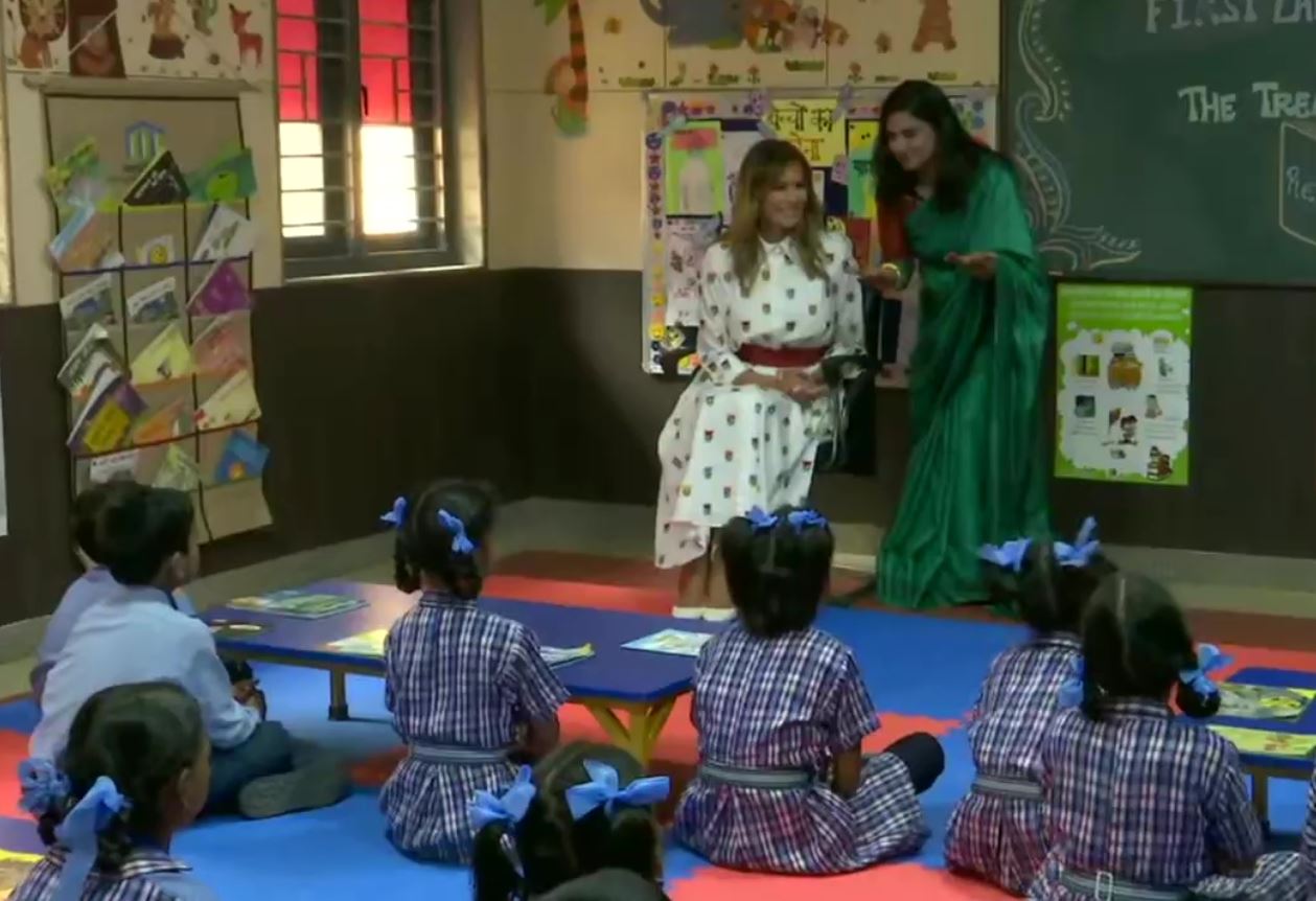Image result for maleniya trump in delhi school live update