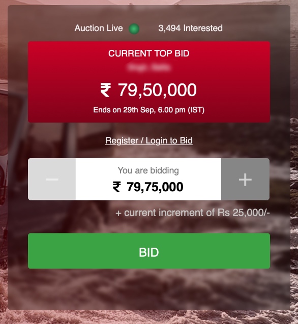 <p>A bidder has just taken the auction nearly up to Rs 80 lakh!&nbsp;</p>