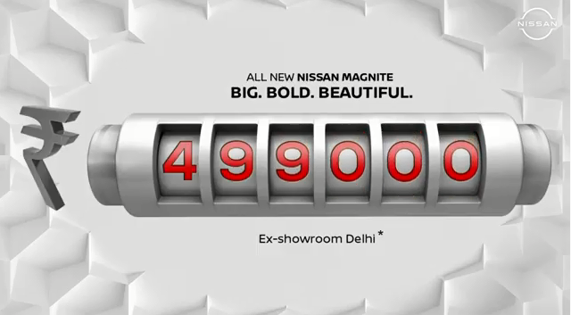 <p>The Magnite has been launched at a very competitive Rs 4.99 lakh ex, showroom. This is an introductory price valid till Dec 31, 2020</p>