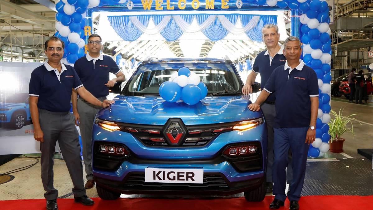 <p>Renault India recently commenced series production of the Kiger.&nbsp;&nbsp;The production of the Kiger began at the Renault-Nissan plant in Oragadam near Chennai alongside other CMF-A cars like the Kwid, Triber and Magnite</p>