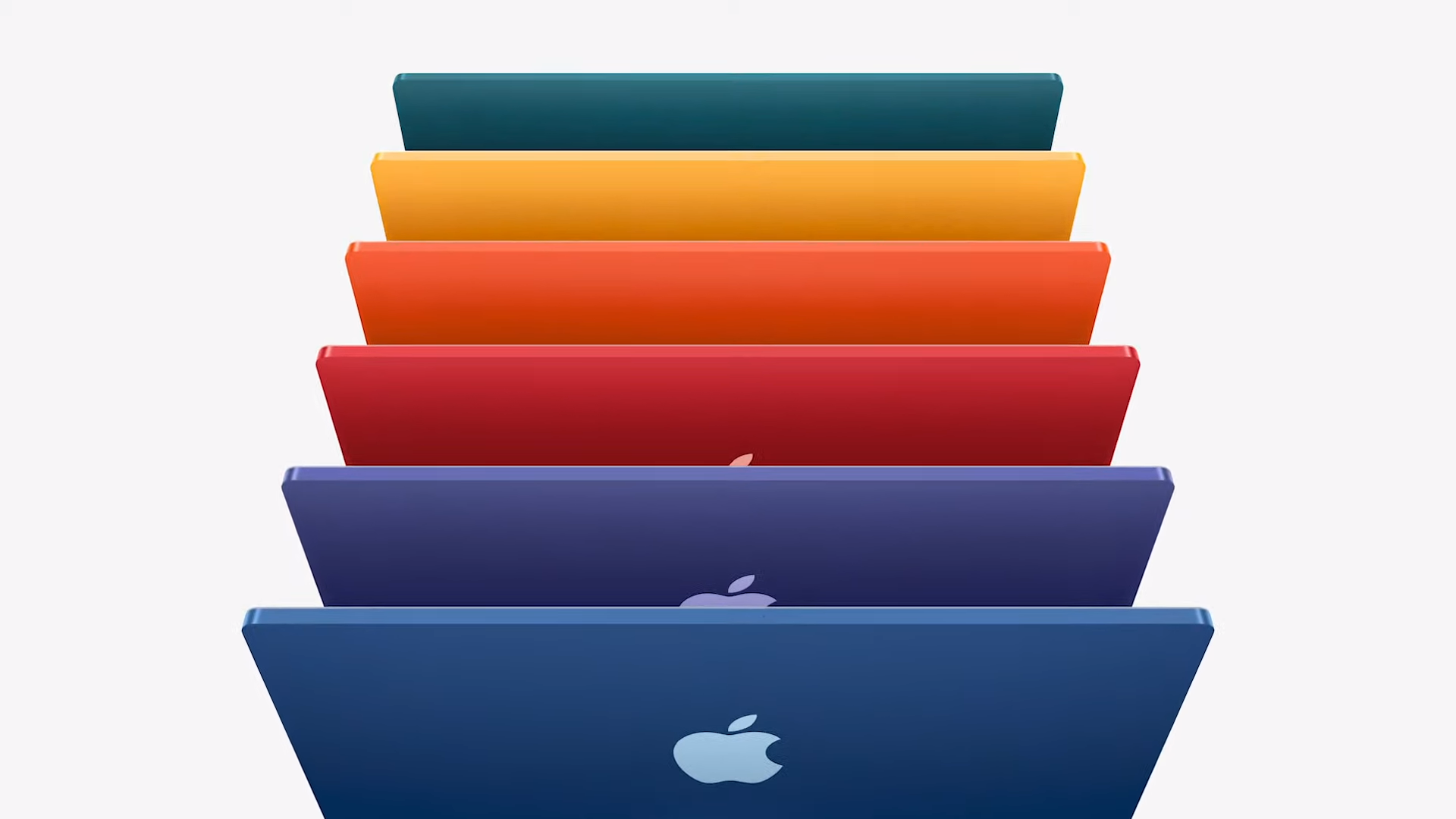  The new colourful iMac's here, powered by Apple's M1 chip. Thinner, slimmer and more colourful than ever before. M1 is power efficient, allows for a slimmer profile and is super quiet. It's just 11.5mm thin. It comes with a new 24-inch display with 11.3M pixels and 4K resolution, it also has truetone. The iMac now has 1080p camera and uses M1 to enhance image quality. There is a new high quality three mic array for clearer calls. The speakers are more powerful too with a new six speaker system for high quality sound output with Dolby Atmos support. 