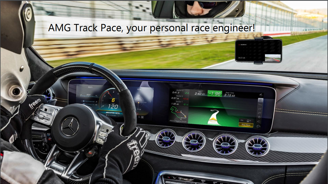 <p>The AMG Track Pace telemetry app will soon be available to AMG owners</p>