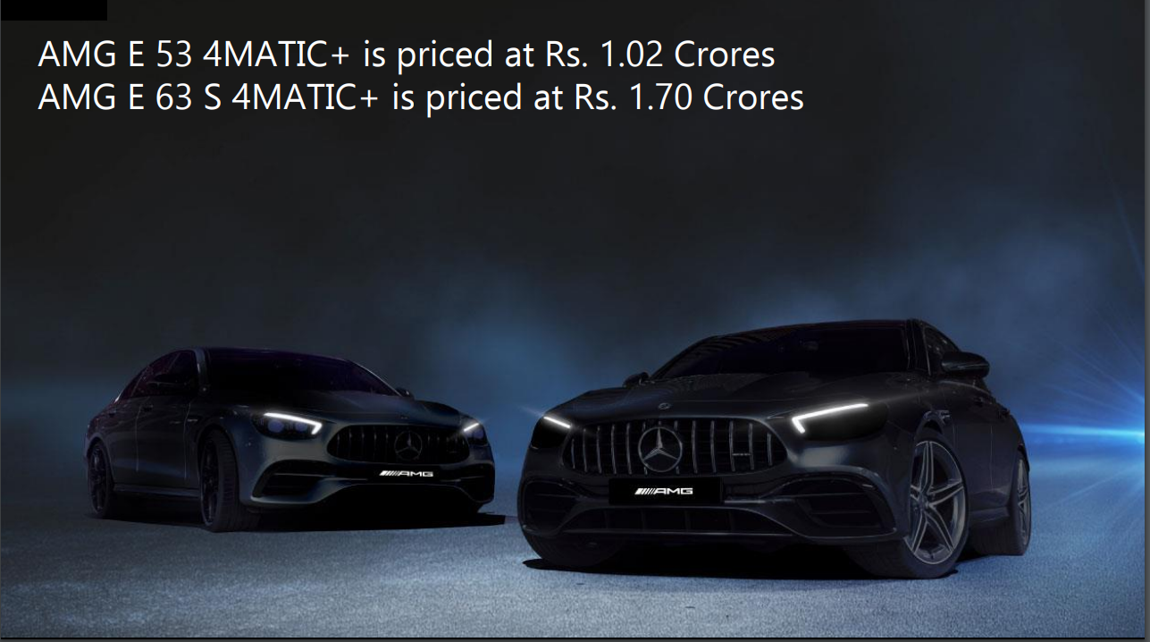 <p>Here are the prices for the&nbsp;<span style="color:rgb(102, 102, 102); font-family:arial; font-size:14px">he Mercedes-AMG E 63 S and the Mercedes-AMG E 53</span></p>