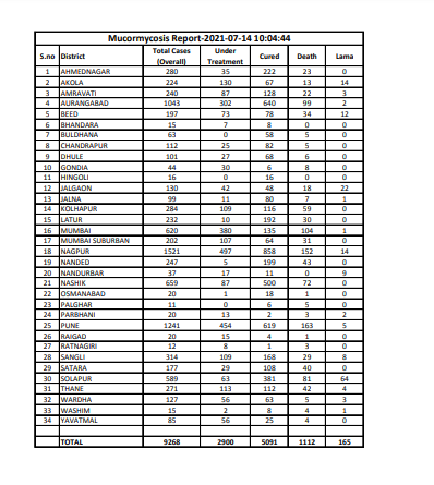  

 2,900 people are undergoing treatment. Maximum cases are in Nagpur, Pune, Aurangabad, Nashik, Solapur and Mumbai, says State Health Department 