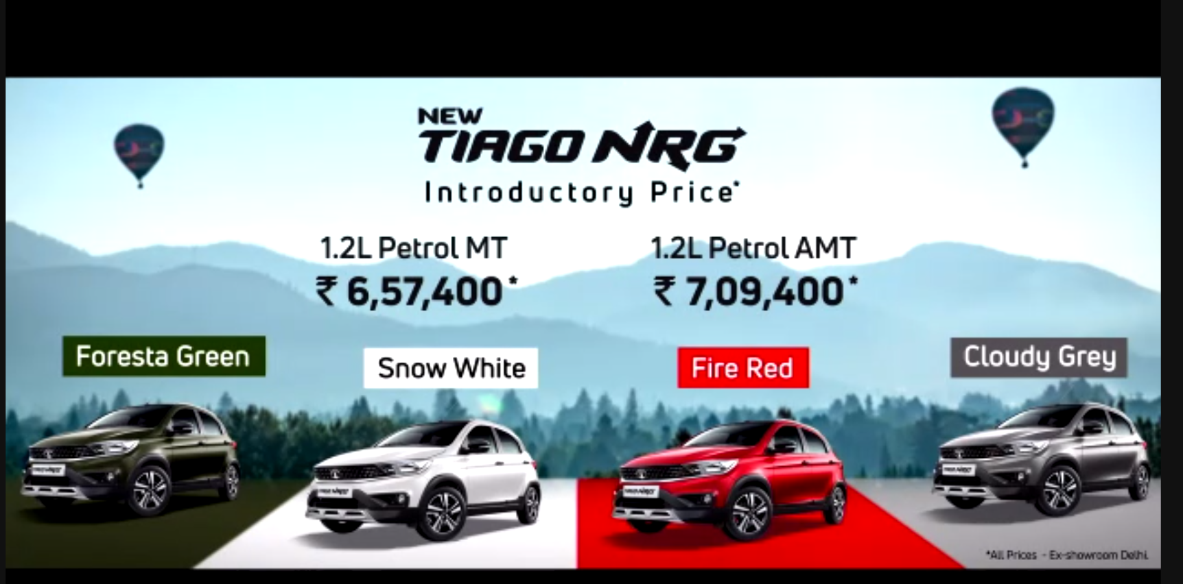 <p>Here are the prices for the 2021 Tata Tiago NRG</p>