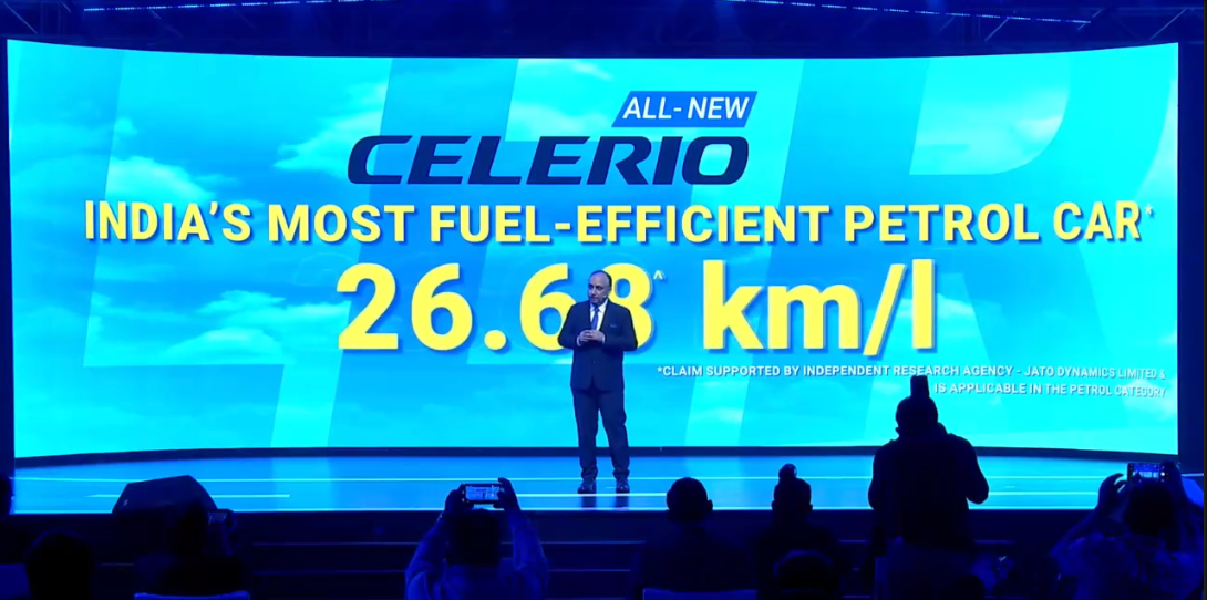 <p>The Celerio offers an ARAI rated fuel-efficiency figure of 26.68 kmpl, to match its claim of being the most efficient petrol car in India</p>