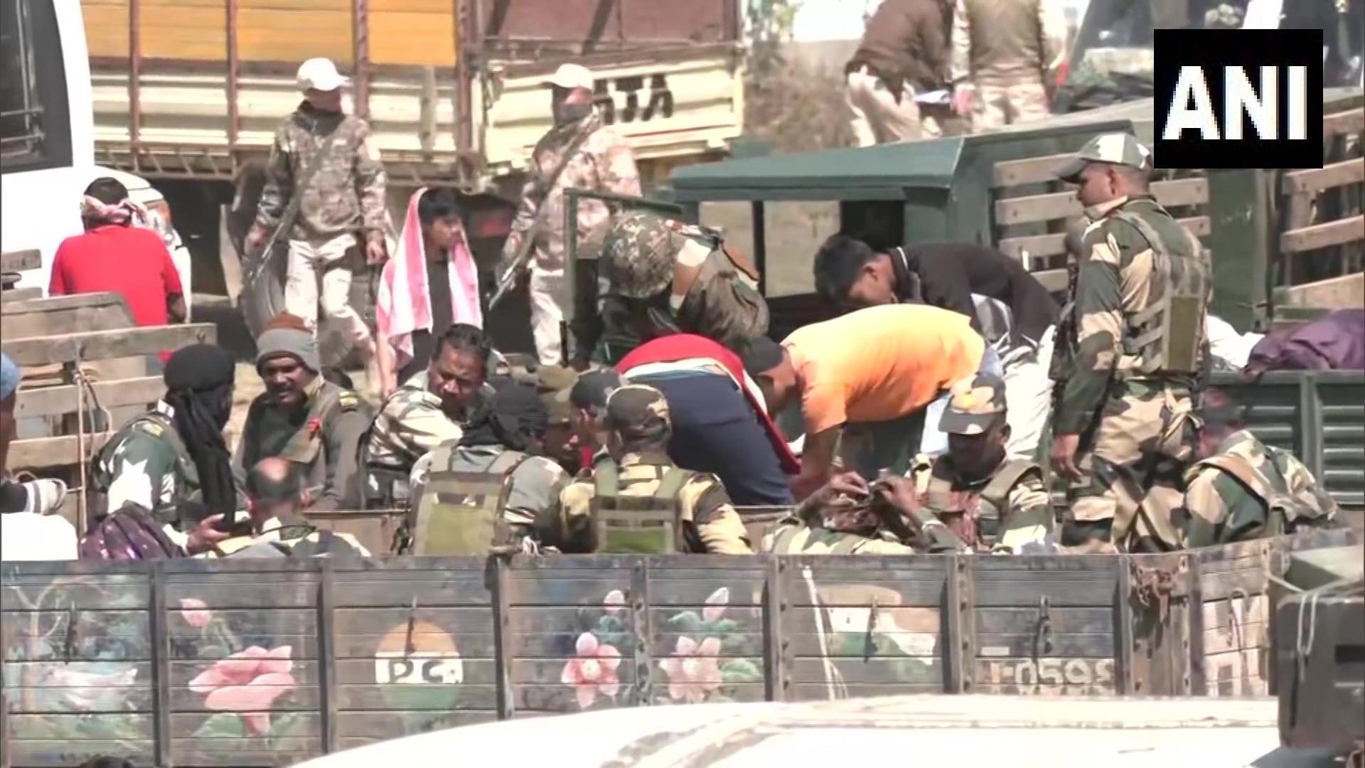  Security personnel leave for respective constituencies in Chandel district ahead of the second phase of Assembly elections in Manipur on 5th March 
