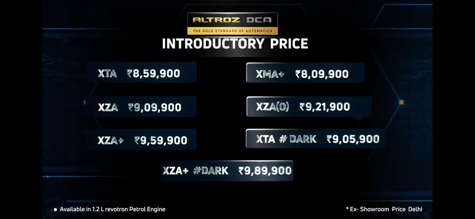 <p>The Tata Altroz DCA&nbsp;starts at Rs 8.59 lakh for the XTA variant and rises up to the XZA+ variant which&nbsp;is set at Rs 9.89 lakh</p>