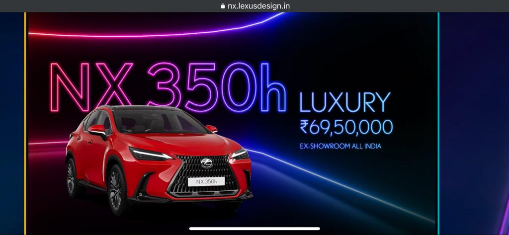 <p>The Lexus NX 350h Luxury starts at Rs 69.5&nbsp;lakh</p>