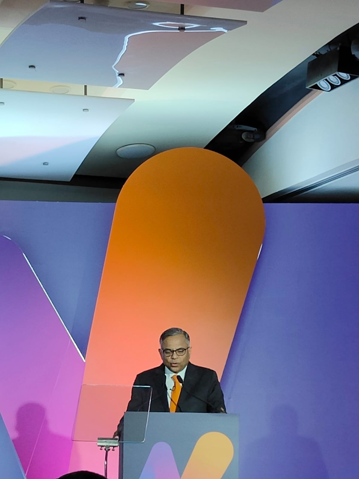 Tata Group's chairman N Chandrasekaran begins addressing media. 



