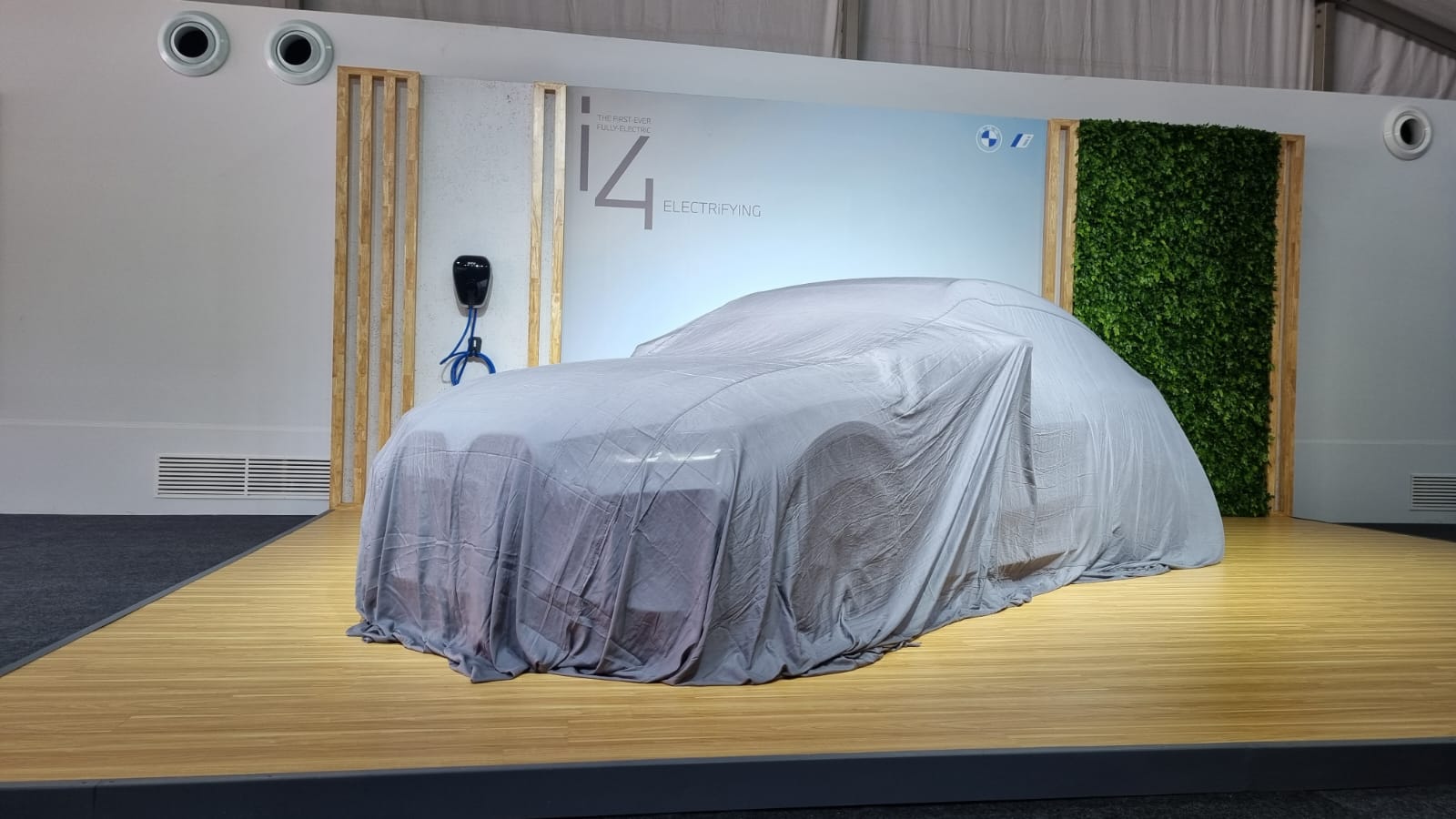<p>BMW is all set to launch the i4 as we see the car under covers here. Stay tuned!</p>