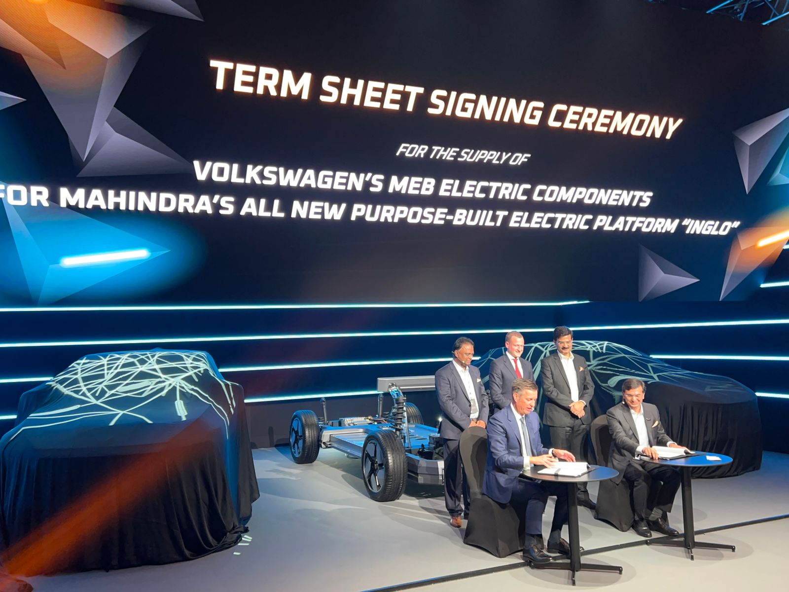 <p>Mahindra will use Volkswagen&#39;s MEB&nbsp;platform components in the development&nbsp;of the these new electric SUVs</p>