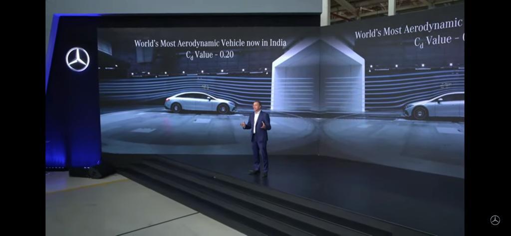 <p>Mercedes claim that the EQS is the most aerodynamic car in India</p>