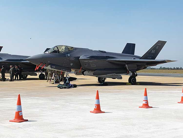   

 US Air Force's newest fifth - generation fighters – the F-35A Lightning II and F-35A Joint Strike Fighter are here for the first time to take part in Aero India-2023 