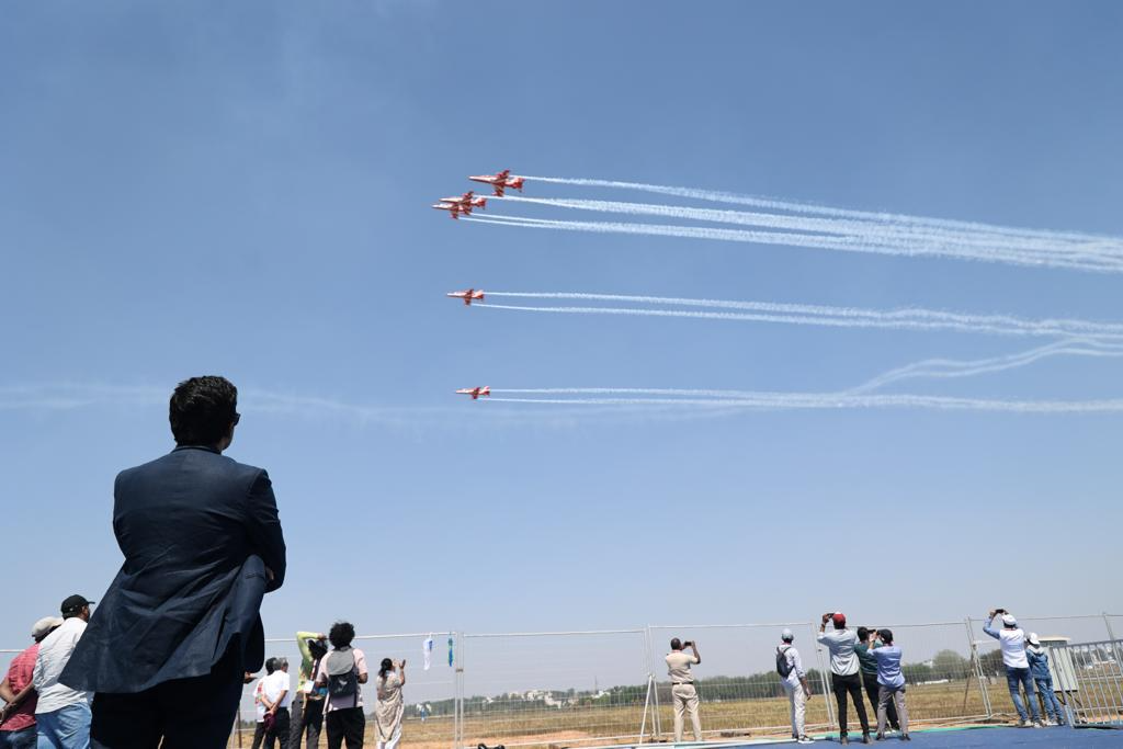   

 "25% of India's air/spacecraft industry is in Karnataka. 67% of aircraft & helicopter mnfg. for defence & 65% of aerospace exports is done from Karnataka. #AeroIndia2023 is a redefining moment for India as it enters #AmritKaal with vision of #Atmanirbharta" tweeted BJYM National President Tejasvi Surya 

