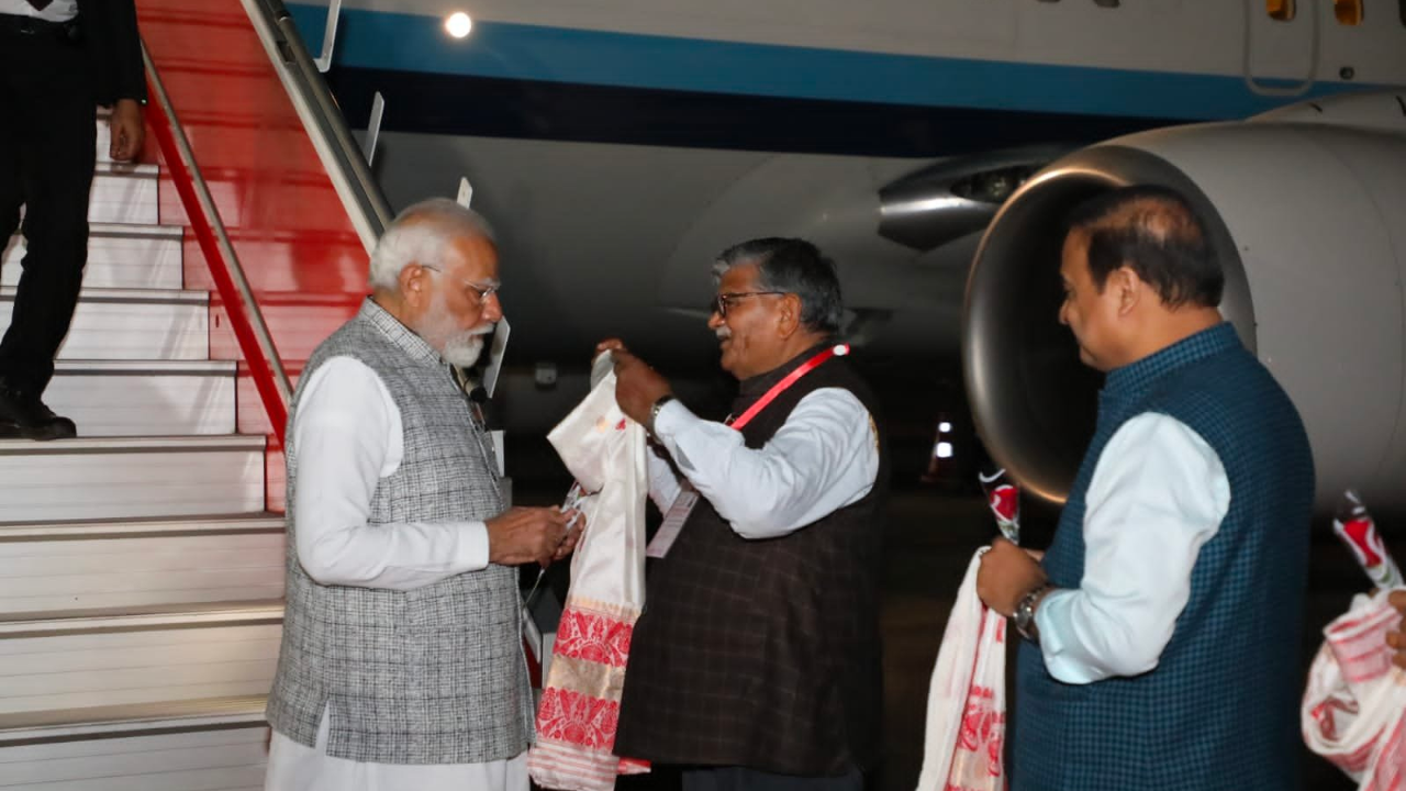 PM in Assam LIVE: PM Modi arrives at Guwahati airport