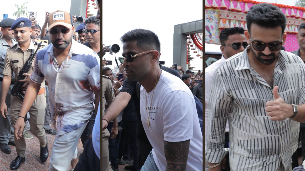 <p><strong>Anant Ambani-Radhika Merchant Wedding LIVE: Rohit Sharma, Surykumaar Yadav, and Zahir Khan leave Jamnagar; to miss day 2-3 festivities</strong></p>

<p>Cricketers Rohit Sharma, Surykumaar Yadav, and Zahir Khan are returning with their wives after attending the evening cultural event on Friday in Jamnagar.</p>