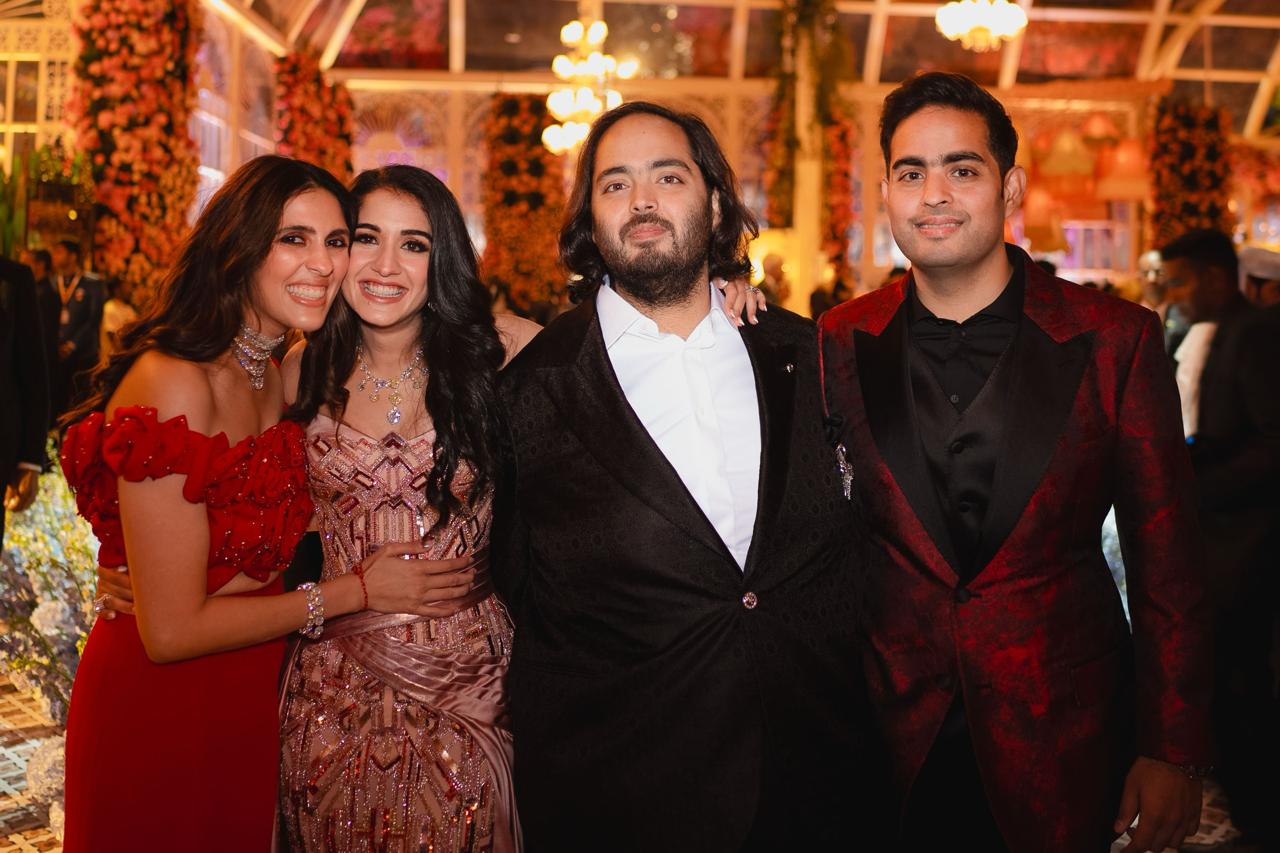 Anant Ambani-Radhika Merchant Wedding LIVE: Anant-Radhika pose with brother Akash and wife Shloka Ambani; photo shows nothing but love